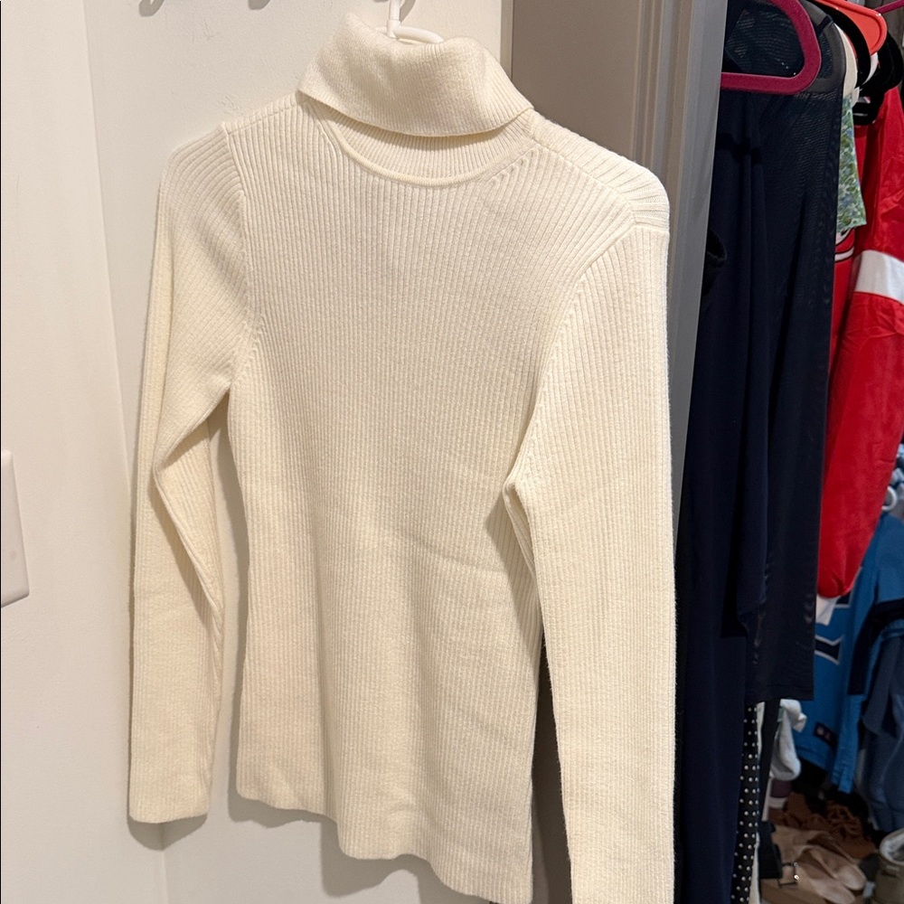 Elegant Cream Turtleneck Sweater